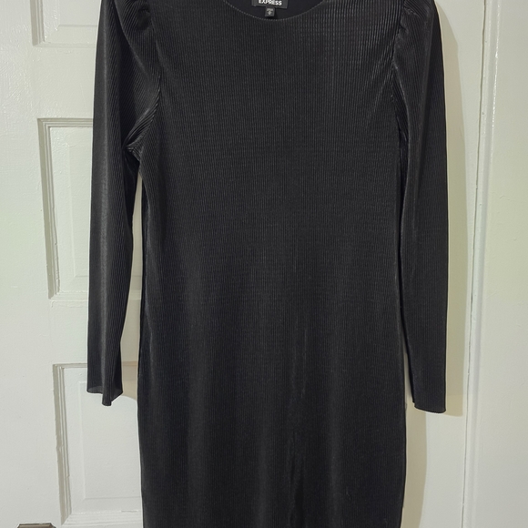 Express Black Ribbed Dress - Picture 1 of 3